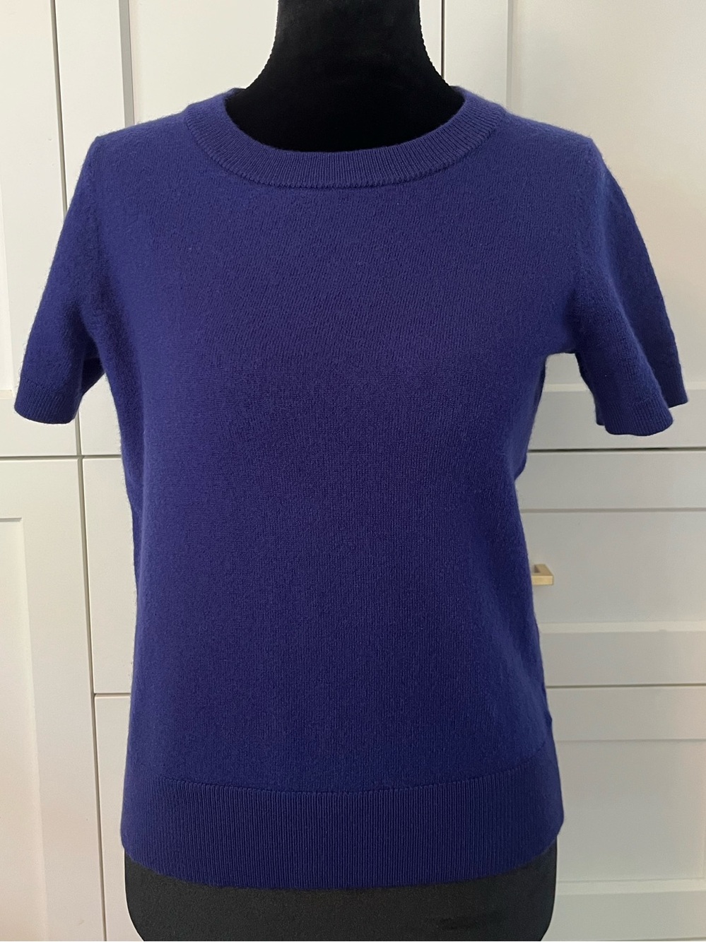 Nicole Miller Women’s 100% Merino Wool Cobalt Blue Short Sleeve Sweater
